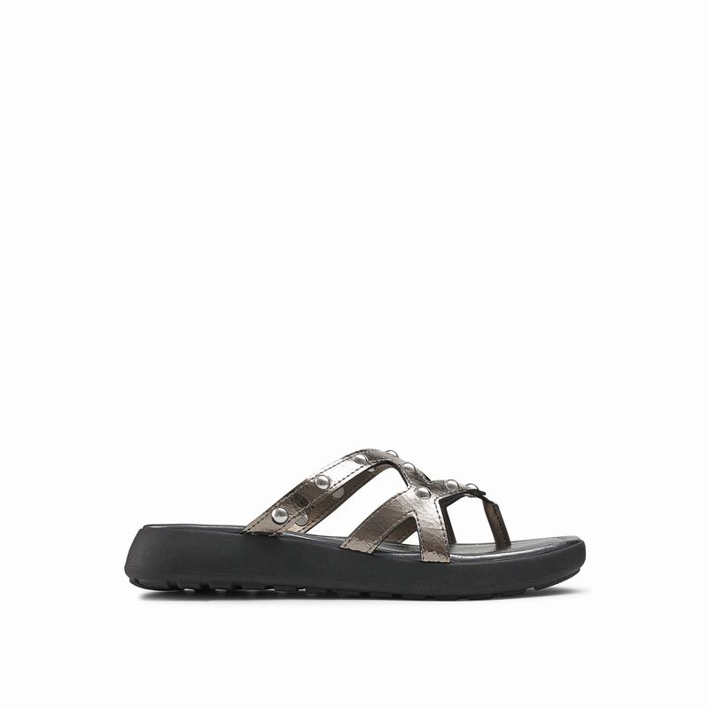 Russell & Bromley Crossfit Studded Strap Sandals Womens Metallic [KND9895TA]